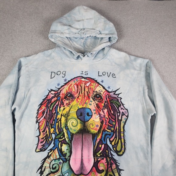 The Mountain Other - The Mountain Dog Is Love Hoodie Adult Size Medium Blue Tie Dye‎ Dean Russo 2015